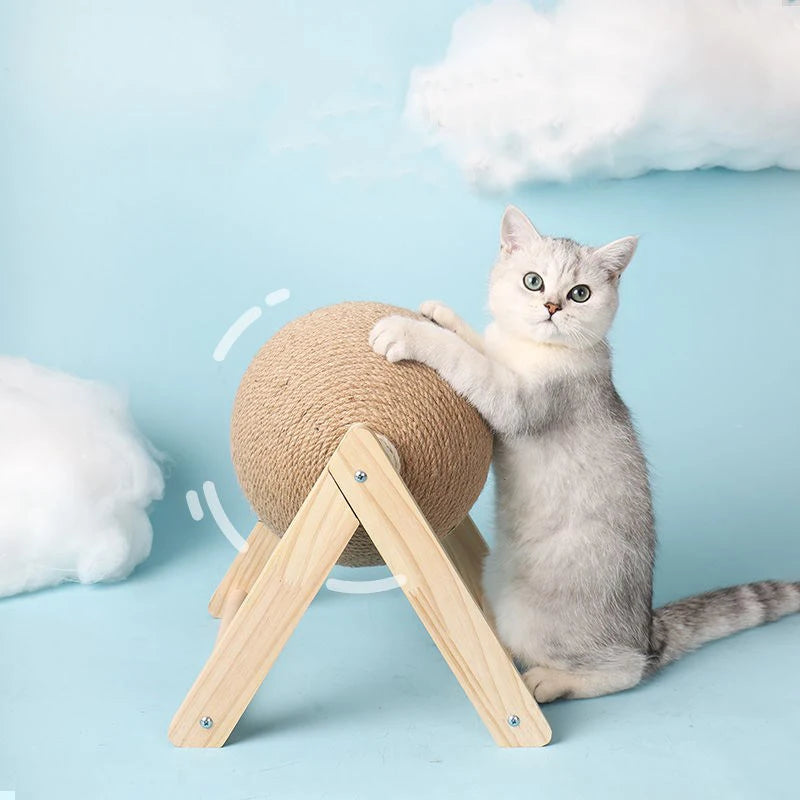 Bola Arranhadora com Sisal para Gatos – Brinquedo e Afiador de Garras