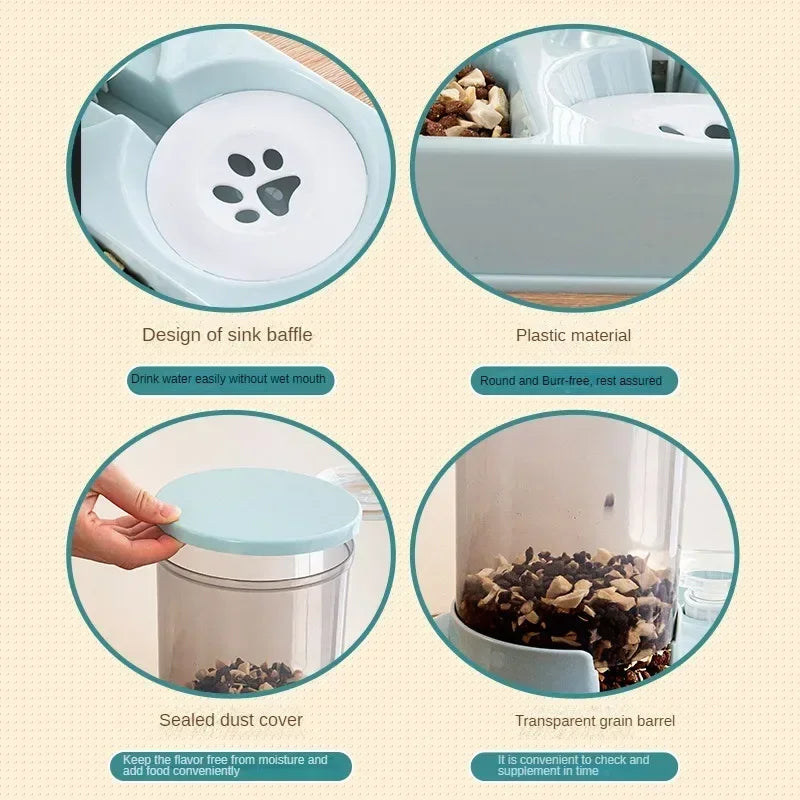 Comedouro e Bebedouro Automático 2 em 1 – Para Gatos e Pets