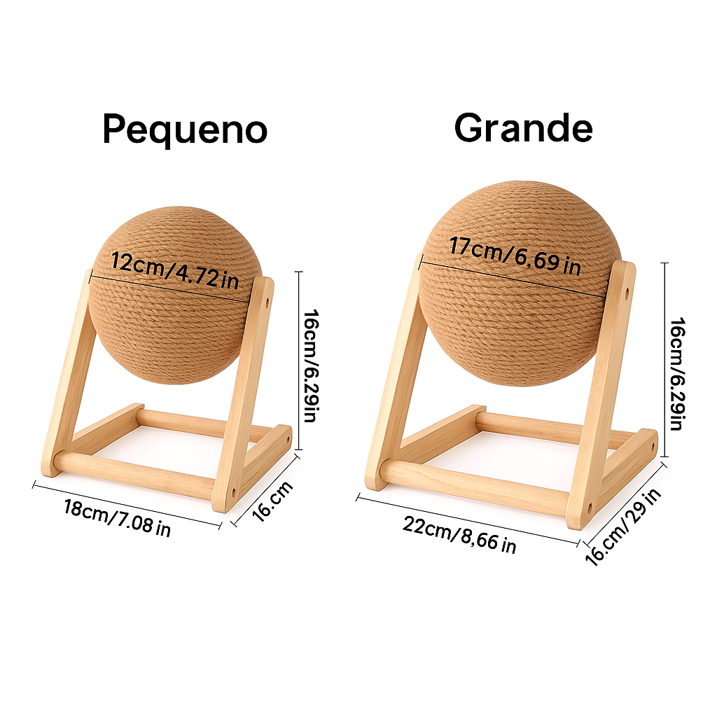 Bola Arranhadora com Sisal para Gatos – Brinquedo e Afiador de Garras