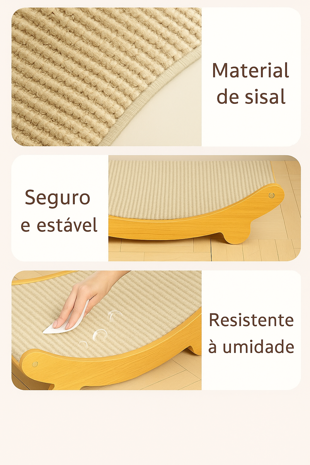 Arranhador para Gatos – Placa Removível, Cama e Brinquedo