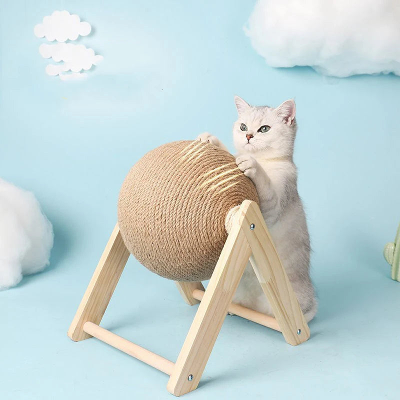 Bola Arranhadora com Sisal para Gatos – Brinquedo e Afiador de Garras