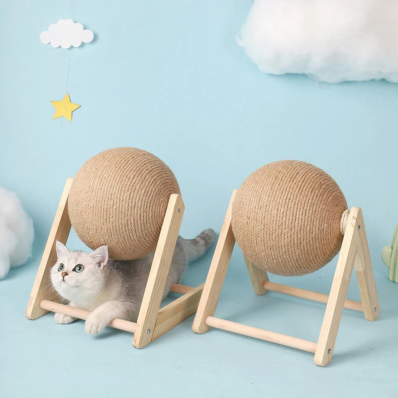 Bola Arranhadora com Sisal para Gatos – Brinquedo e Afiador de Garras
