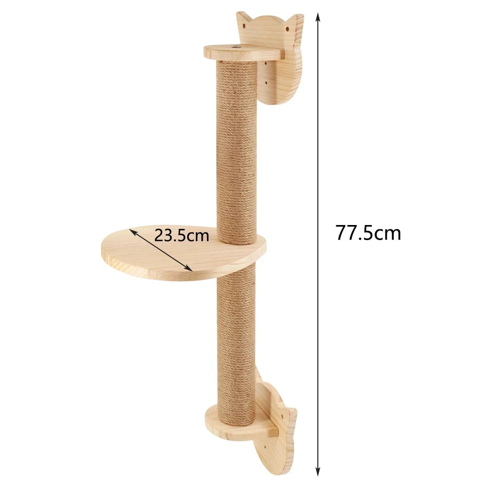 Escada de Parede 50cm para Gatos – Com Rede, Arranhador e Casinha