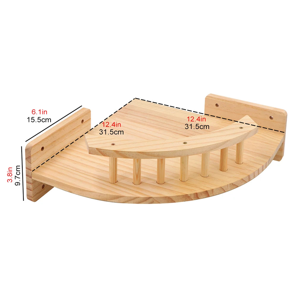 Escada de Parede 50cm para Gatos – Com Rede, Arranhador e Casinha