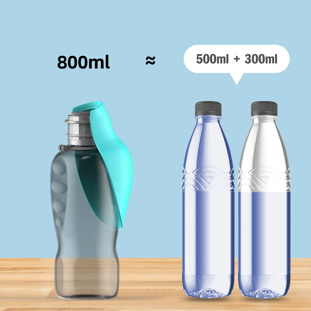 Garrafa Portátil 800ml com Comedouro para Cães – Ideal para Viagens