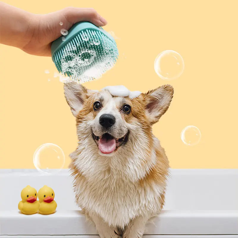 Luva de Banho e Massagem para Pets – Silicone Macio e Seguro