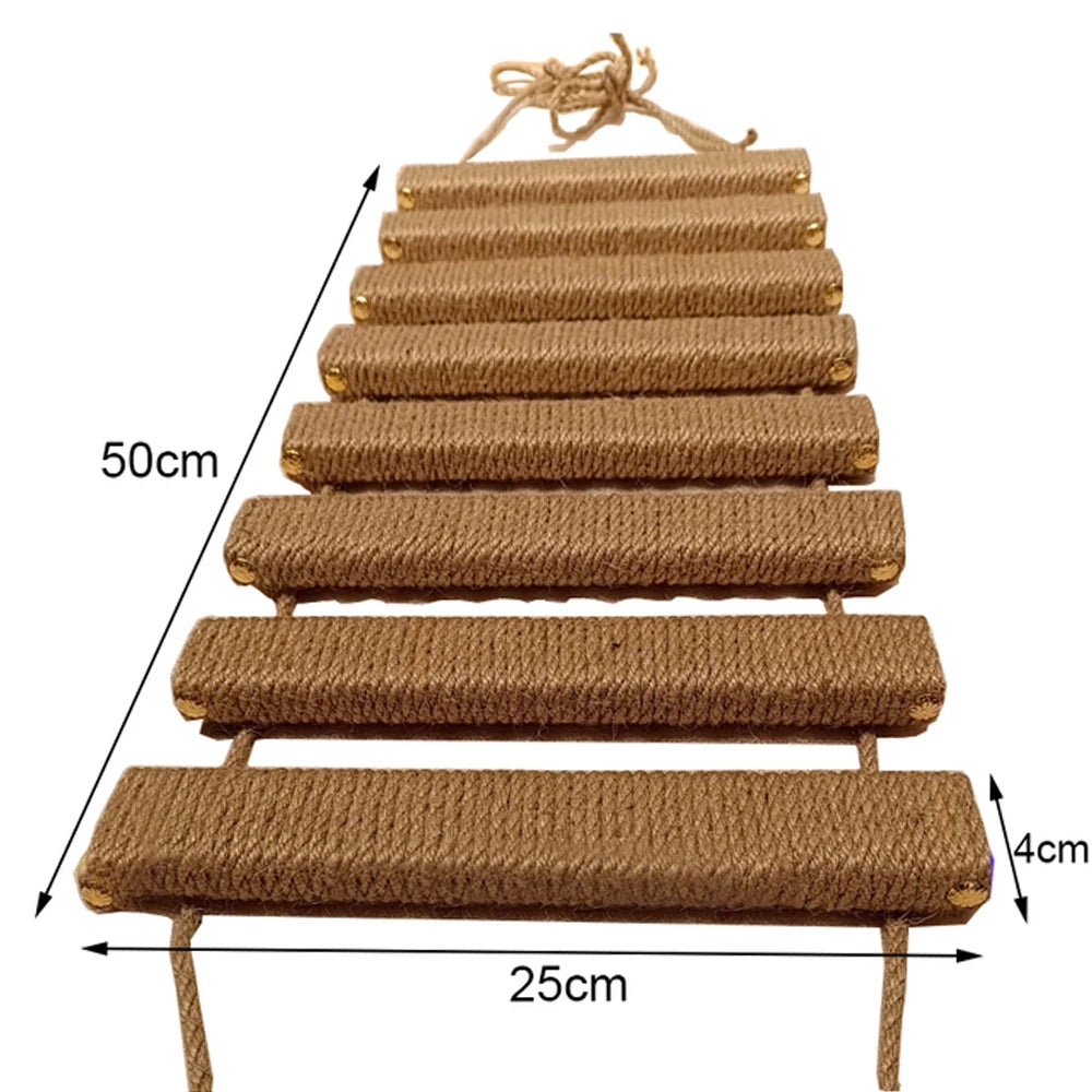 Escada de Parede 50cm para Gatos – Com Rede, Arranhador e Casinha