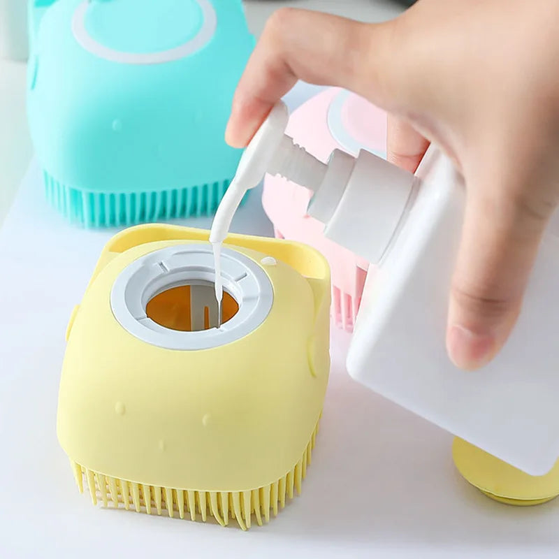 Luva de Banho e Massagem para Pets – Silicone Macio e Seguro