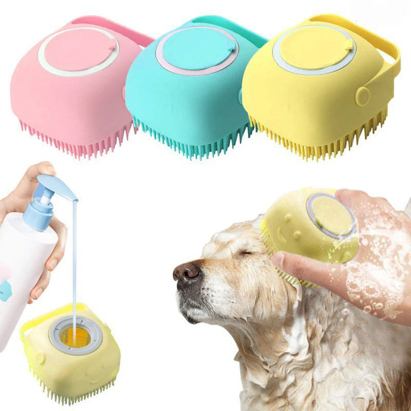 Luva de Banho e Massagem para Pets – Silicone Macio e Seguro