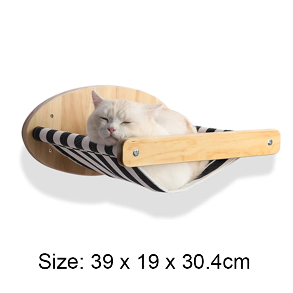 Escada de Parede 50cm para Gatos – Com Rede, Arranhador e Casinha