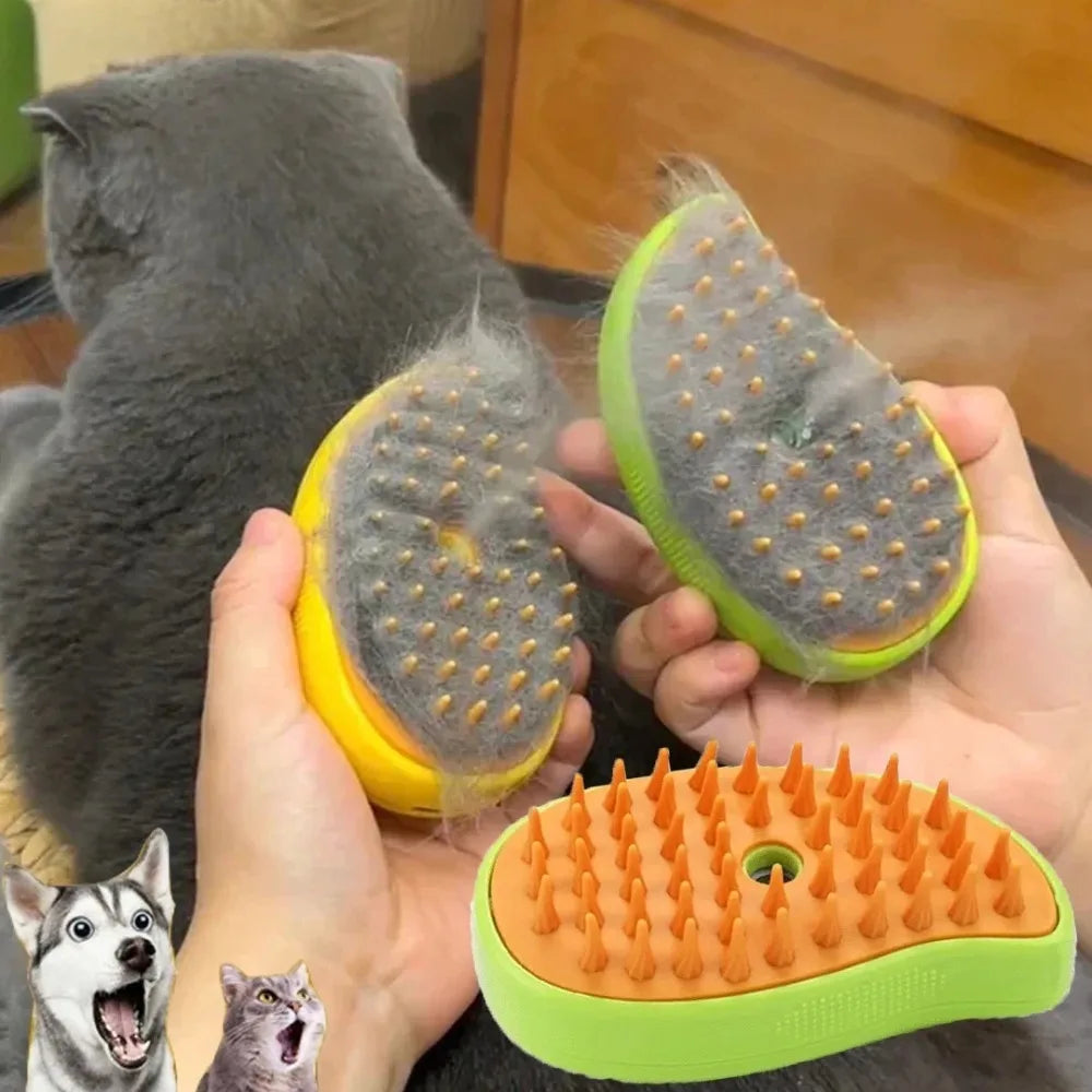 Escova a Vapor Elétrica 3 em 1 – Para Cães e Gatos